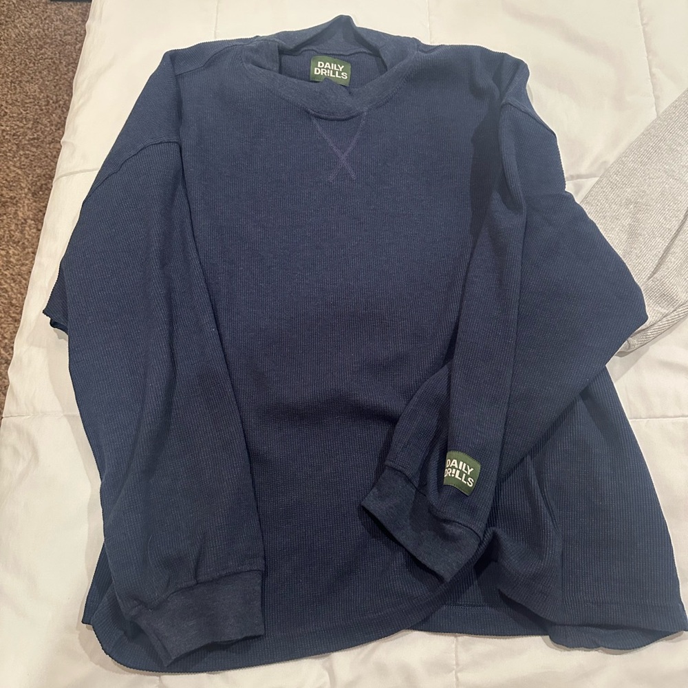 Daily Drills denim mock neck thermal